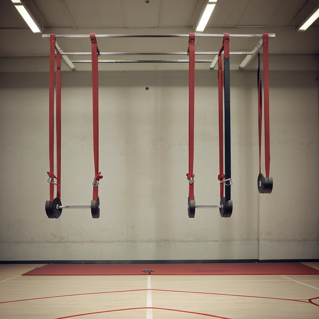 Gym background with a pull up station and no people
