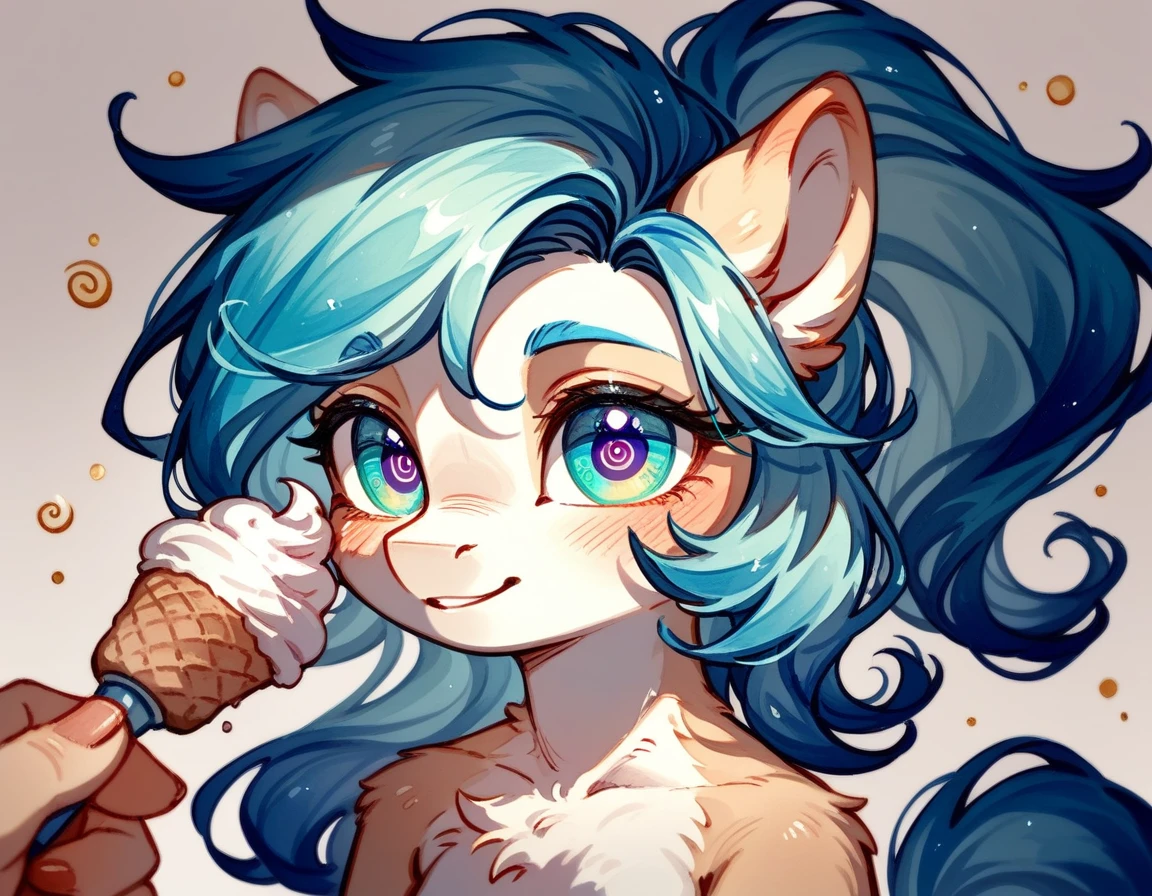 (score_9,score_8_up,score_7_up,score_6_up,score_5_up,score_4_up) Hypnotic splash whipped cream in ornamental watercolor art style, furry, My Little Pony