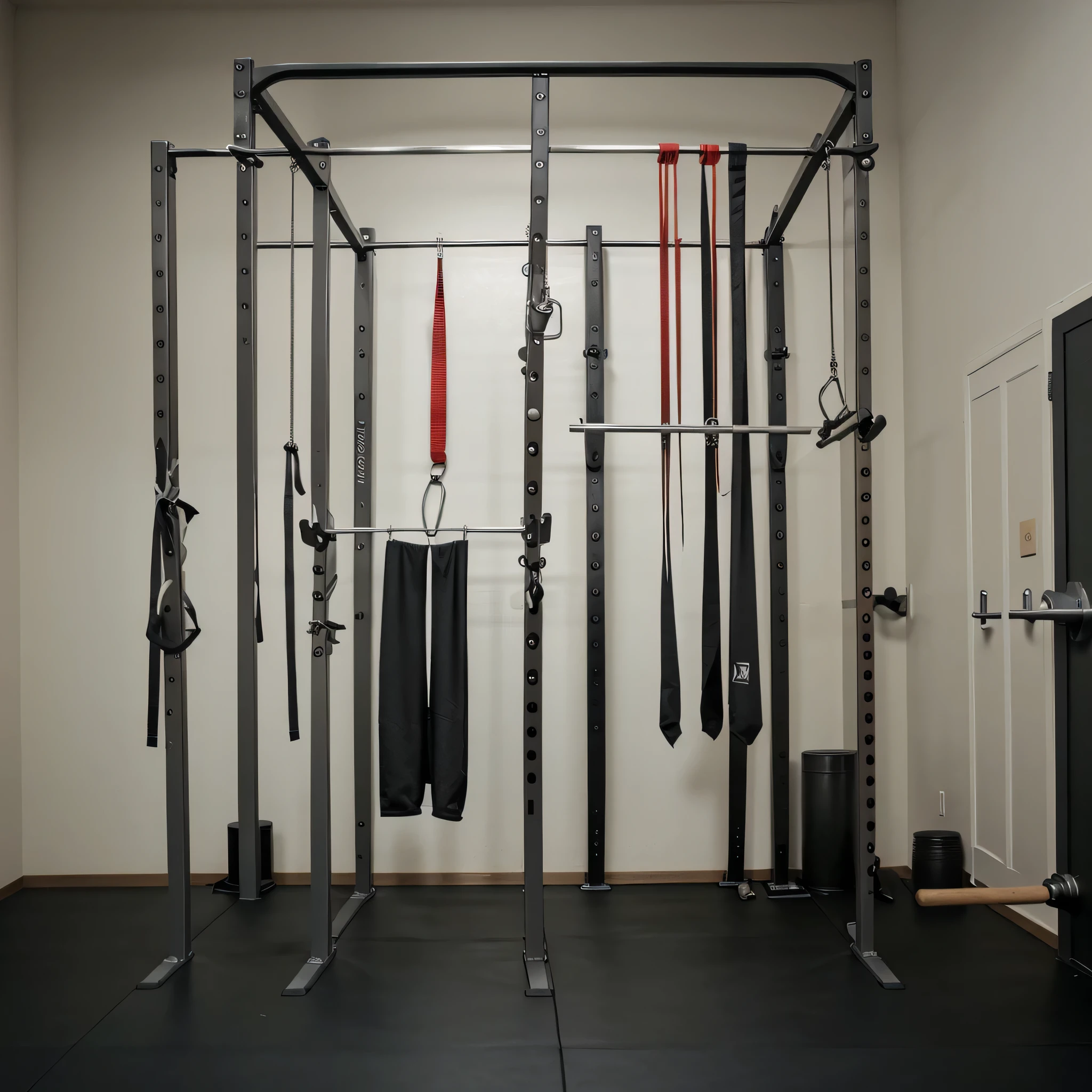 Gym background with a pull up station and no people