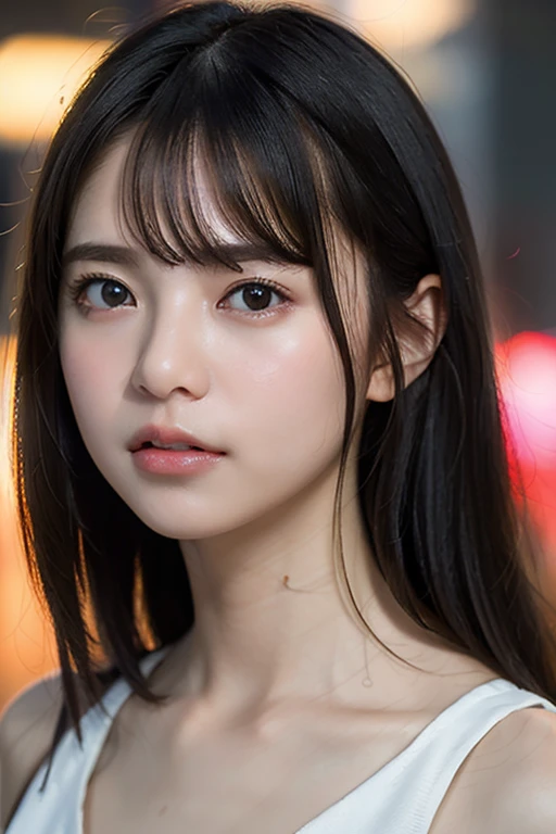 Random Pause, Mix 4, (8k, RAW Photos, Highest quality, masterpiece: 1.45), (Realistic, photoRealistic: 1.37), one girl, cute, Cityscape, night, rain, Wet, Professional Lighting, Photon Mapping, Radio City, Physically Based Rendering, Gradient black hair, Gray Hair, Short Curly Hair, good looking, girl, Deep V-neck slip dress, Pale skin, Highest qualityの写真, High resolution, 1080P, (Clear Face), (Detailed face description), (Detailed hand description), (masterpiece), (Exquisite CGI), Extreme light and shadow, Disheveled Hair, masterpiece, Rich details, (Beautiful Faces), (Highest qualityの写真), (masterpiece), (Detailed eyes), Look in front of you, Thin clavicle, (Large Breasts:1.4),Bust Shot