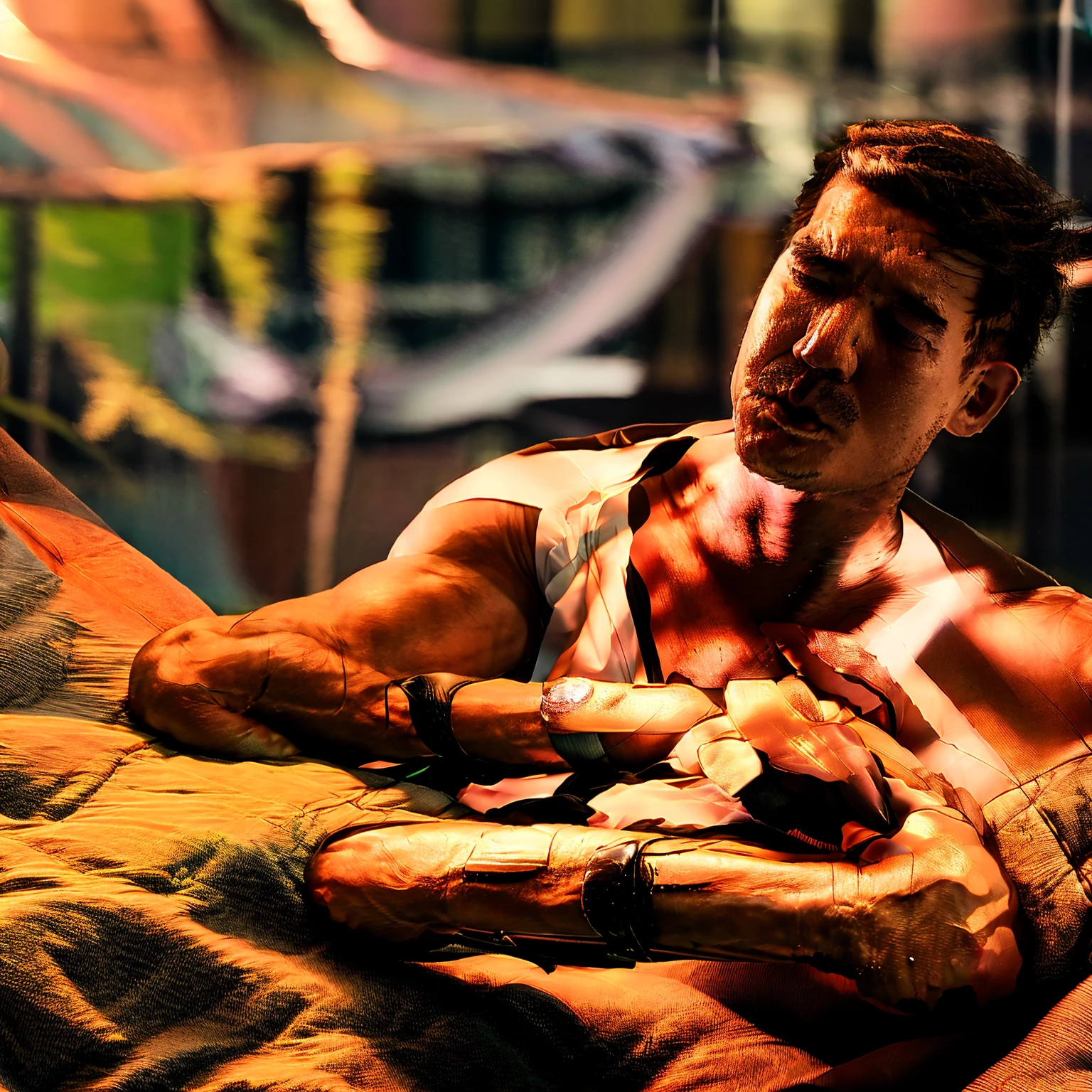 1 chico, short hair, (White T-shirt), Cowboys, barba, wristwatch, (isolated on dark gray background:1.4), dynamic pose, (Soft lighting:1.2), filmed with Canon EOS 5D, Best Quality, ultra high resolution, (photorealistic:1.4), masterpiece, real life skin, Hyperreal, perspective