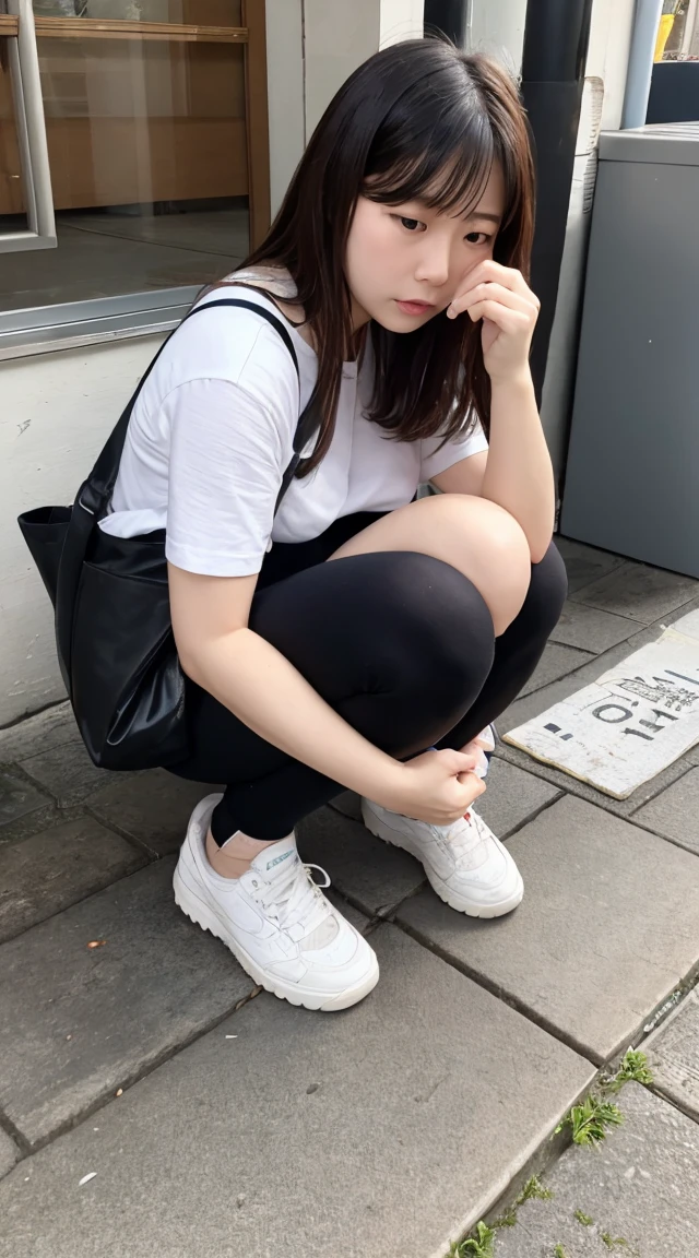 I was forced to wear a thick disposable diaper.、A woman crawling、miserable、masochist、In public
