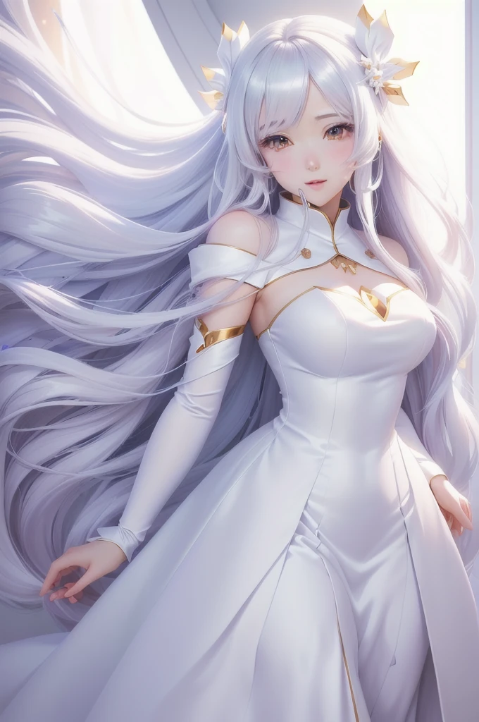 anime girl with long hair and white dress in a white room, anime goddess, cute anime waifu in a nice dress, beautiful anime girl, beautiful fantasy anime, anime girl with long hair, beautiful anime woman, anime fantasy artwork, beautiful alluring anime woman, ethereal anime, anime style 4 k, anime art wallpaper 8 k, beautiful anime artwork