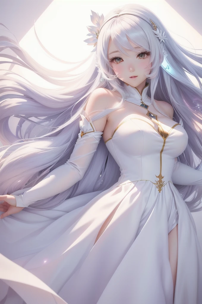 anime girl with long hair and white dress in a white room, anime goddess, cute anime waifu in a nice dress, beautiful anime girl, beautiful fantasy anime, anime girl with long hair, beautiful anime woman, anime fantasy artwork, beautiful alluring anime woman, ethereal anime, anime style 4 k, anime art wallpaper 8 k, beautiful anime artwork
