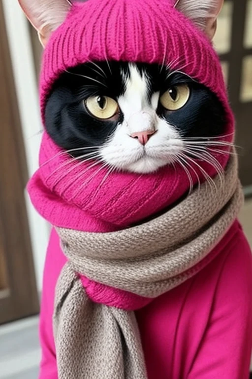 pretty cat with scarf