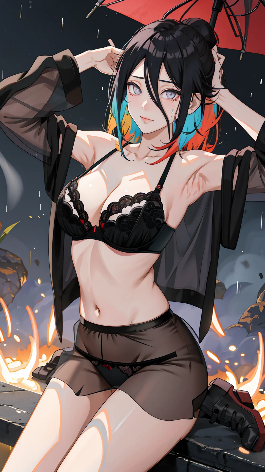 chedevr, Hoang Lap , (complex parts), (rich colourful),to finish , slime , sperm , language , panties, bra , sexy body, sexy pose , ideal figure , Чрезвычайно детализированные обои CG Unity 8K , Proportions of the Hinata flower, 1 girl, solo ,a tear,WHITE ,Be red in the face,tying hair,breathe through,rainy day,Black Sky,big tits ,a proselyte, Vaginal push, sexual , Show on , to finish на грудь,