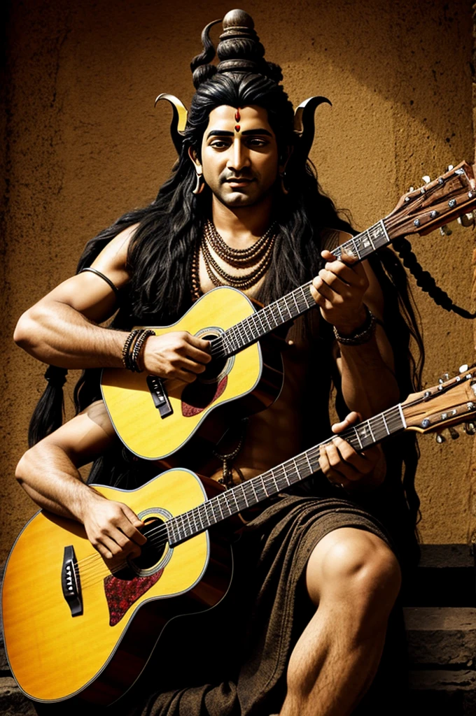 lord shiva with guitar