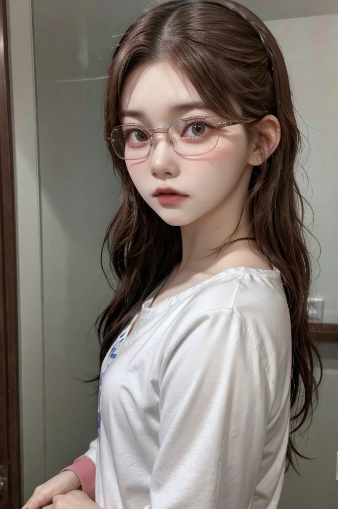 Un primer plano de una mujer With glasses y una blusa blanca, With glasses, korean girl, With glasses cuadradas, Beautiful young Korean woman, Jinyoung Shin, ulzzang, wearing big thin round glasses, With glasses on, beautiful south korean woman, wearing small round glasses, Jaeyeon Nam, Beautiful young Korean woman, with black glasses, wearing square glasses