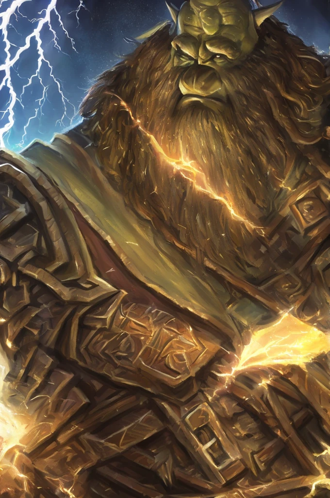 close-up portrait, half-ogre, student, wizard robe, fat, bristle, unkempt, confused, brute, nerd, volumetric lightning