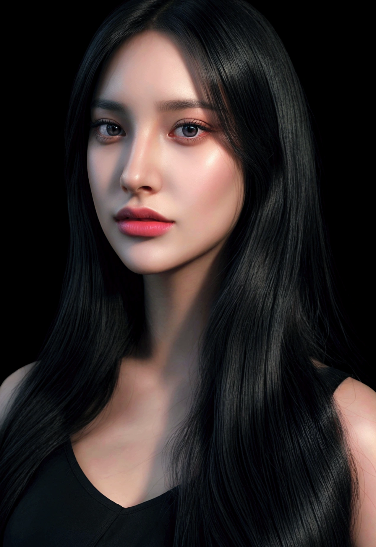 a beautiful young woman with long straight black hair, 1.80m tall, wearing a black sheer skirt, second size bust, and blue sneakers, highly detailed, hyperrealistic, 8k, masterpiece, (best quality,4k,8k,highres,masterpiece:1.2),ultra-detailed,(realistic,photorealistic,photo-realistic:1.37),extremely detailed facial features, beautiful eyes, nose and lips, elegant pose, dynamic composition, soft lighting, vivid colors, cinematic, concept art style