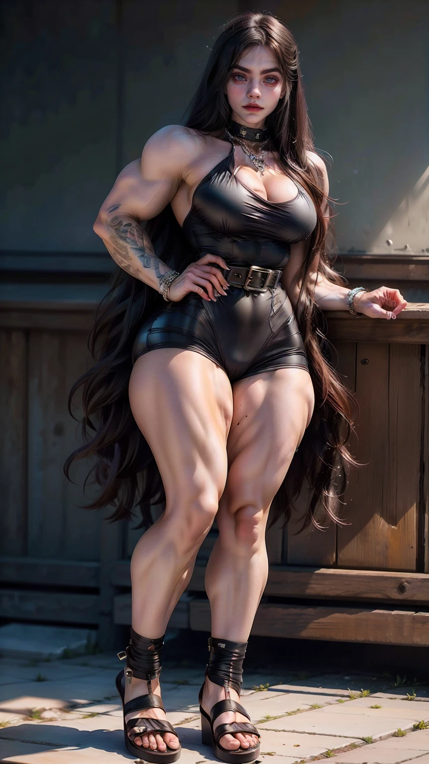 (beautiful girl:1.25), (megan fox:1.25), (large fake breasts:1.25), (young naked bodybuilder girl:1.25), seductive face, mouth wide open carnage style, long red hair, perfect muscular body, super skinny legs, sissy, femboy, (full body view:1.25),