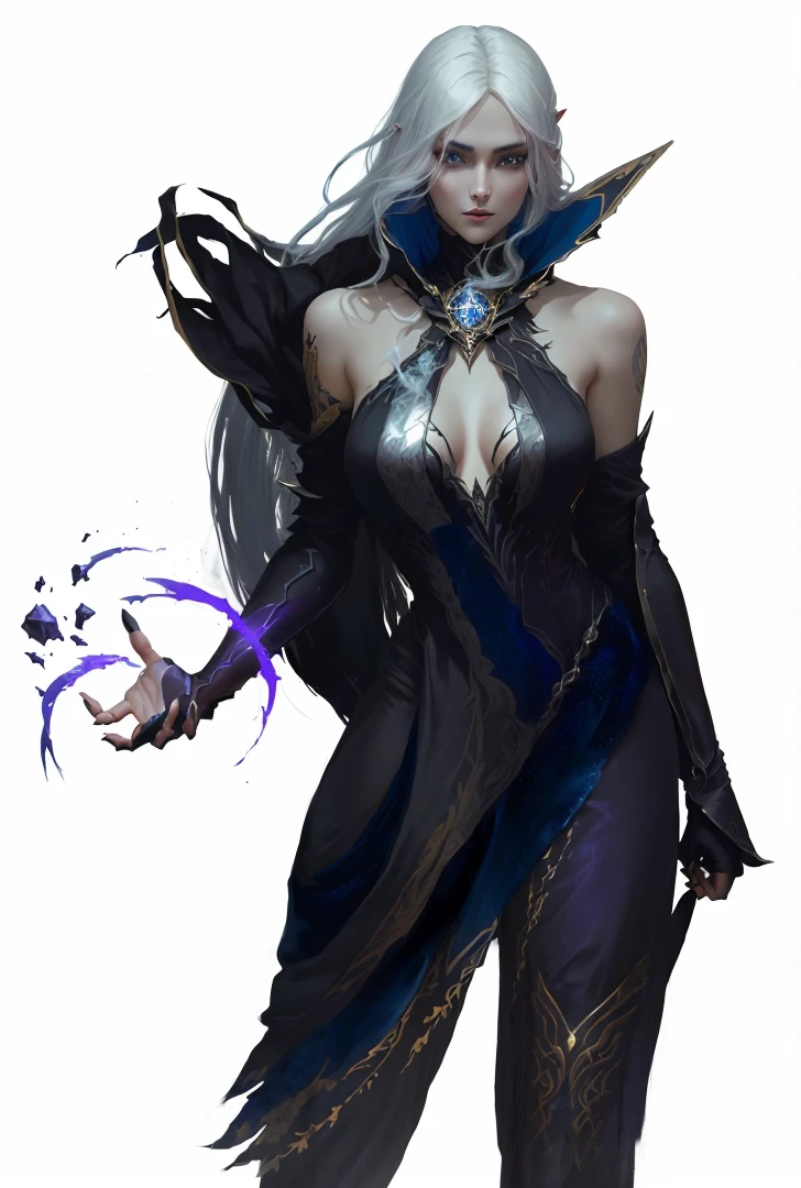 a close up of a woman with a dress, dark sorceress full view, dark sorceress fullbody pose, trendin on artstation, necromancer sorceress, dark witch character, perfect drow, human :: sorceress, alexandra fomina artstation, painted in the style arcane, pretty face, nice face, sexy, moon high elf,