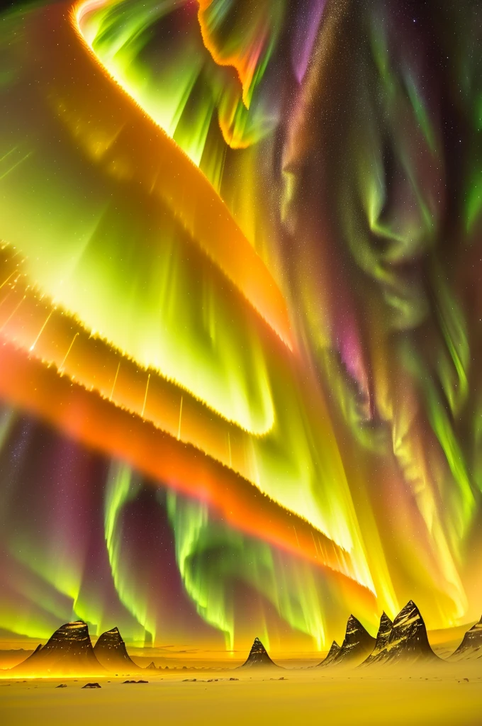 golden meteors, magical colours and atmosphere, epic stunning atmosphere, magical colors and atmosphere, with aurora borealis in the sky, solar storm, endless cosmos in the background, max rive, northern lights in space, amazingly epic visuals, intricate sparkling atmosphere, aurora borealis in the sky, aurora borealis