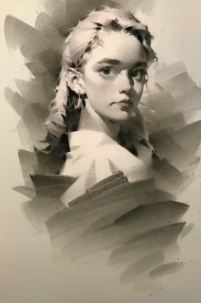 portrait sketch，1 ，drawing