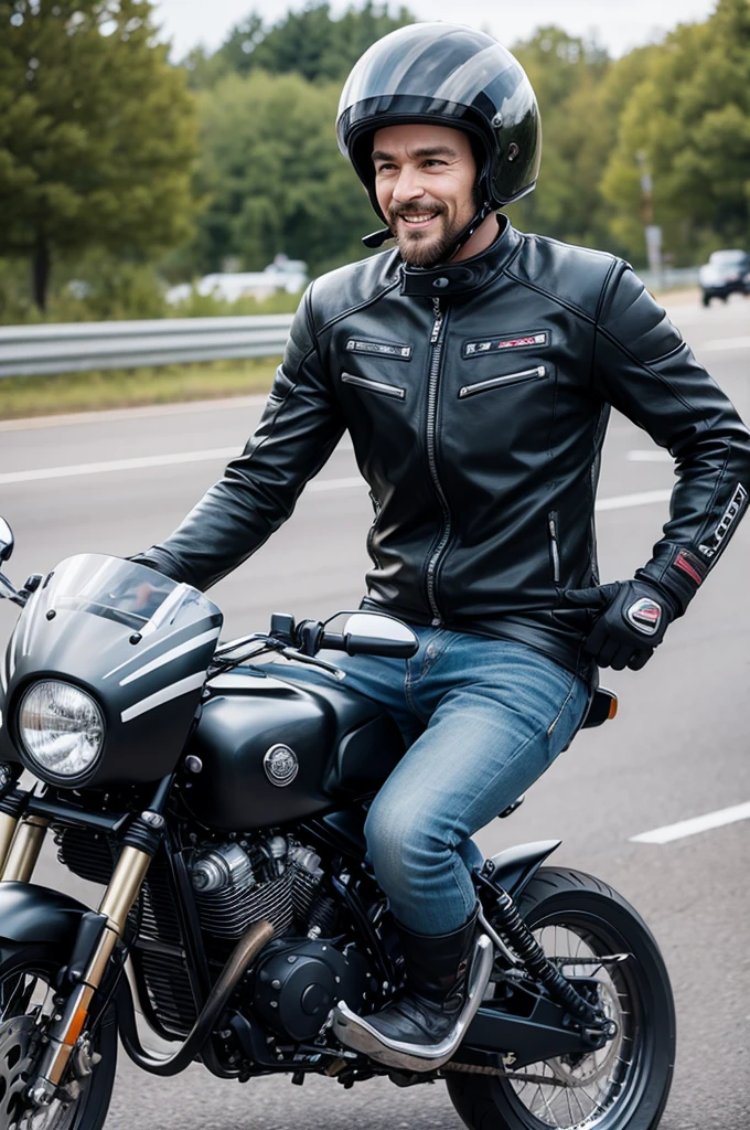 Motorcyclist greeting another