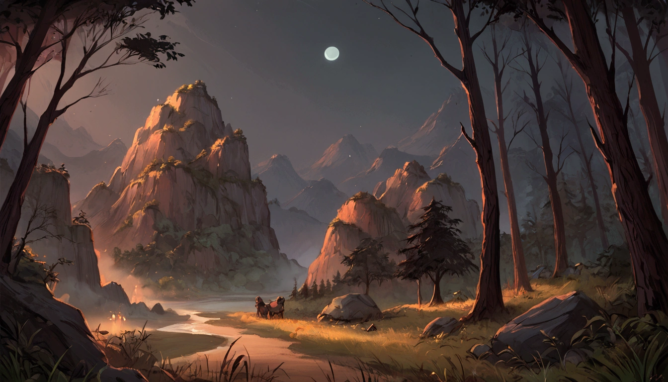 score_9, score_8_up, score_7_up, score_6_up, dark and scary lions’ liar, sinister atmosphere, landscape, fortress, forest on the background