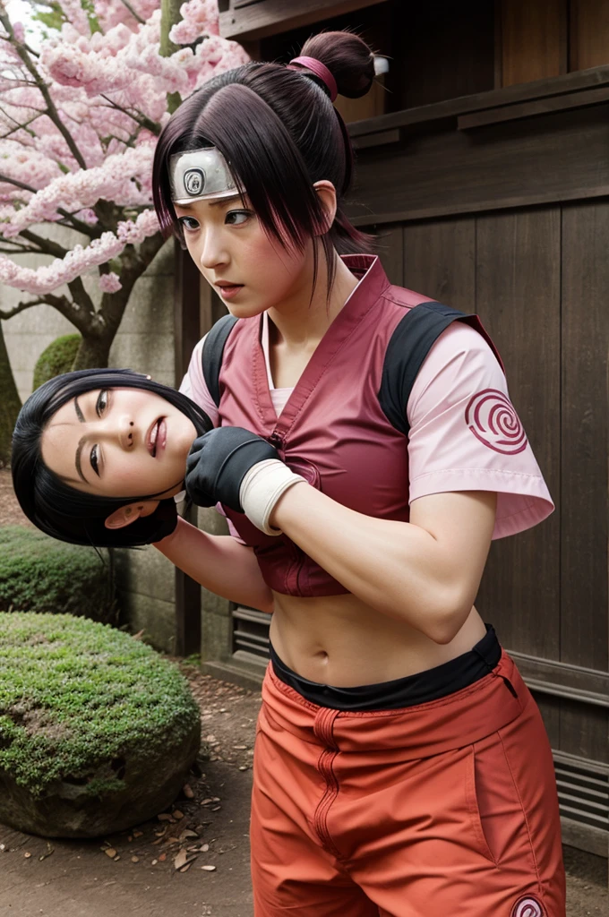 Naruto beat Sakura very badly