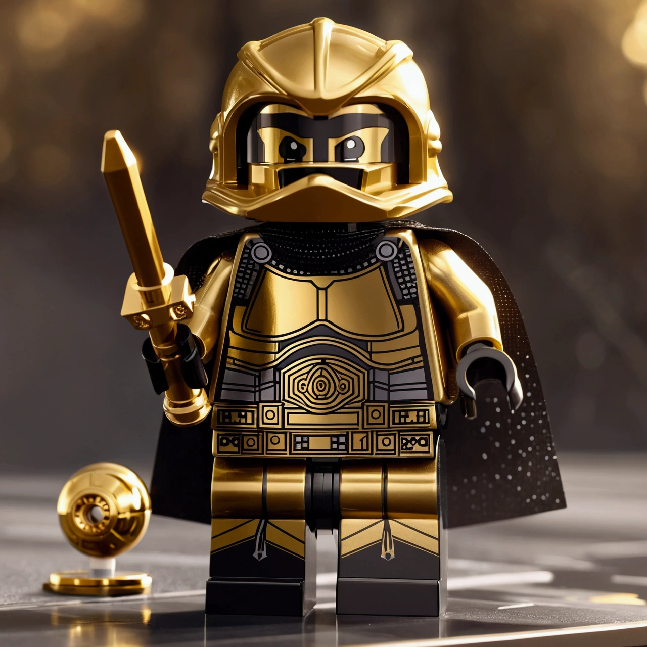 Logo inspired by the 2010s, with the name 'The Outsiders', predominantly in black and yellow. The logo features two Lego men back-to-back, both with beards, in black silhouette. One Lego man has a beard and a samurai bun, while the other has a chestnut beard and a little afro hair. The design should capture the modern and playful essence of the 2010s, with clean lines and a bold, contrasting color scheme.