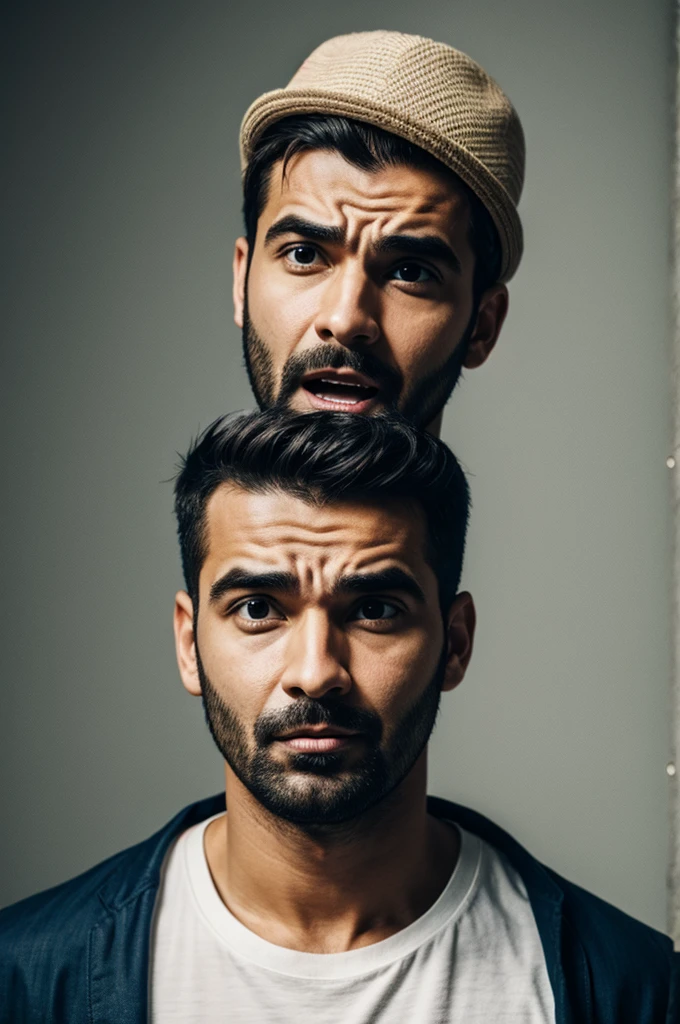 Man with surprised face