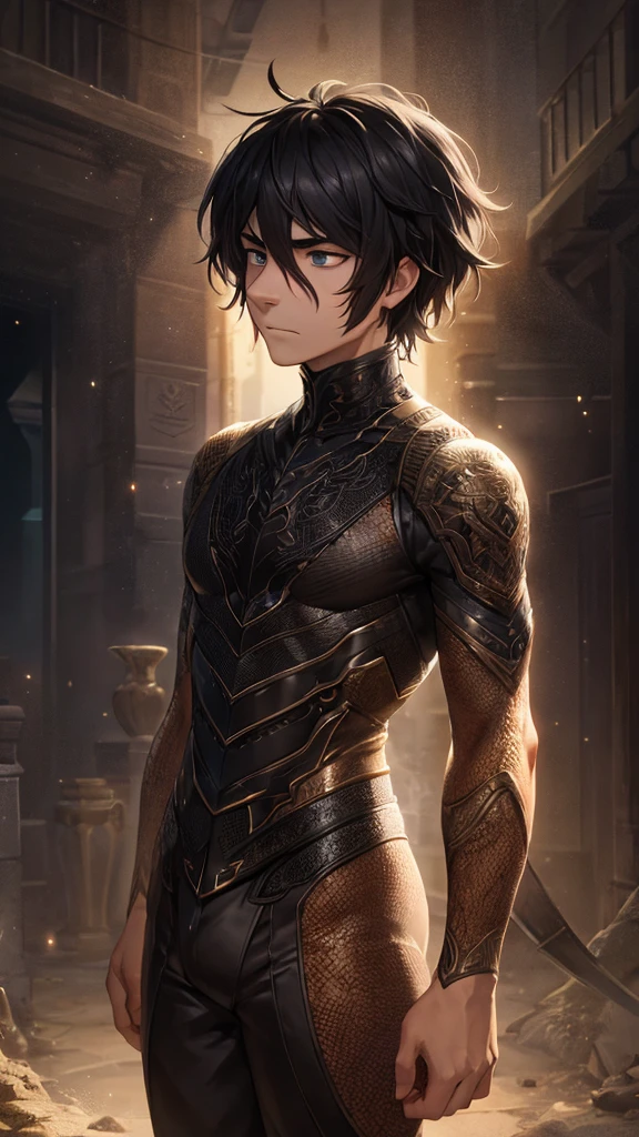 black hair, Surrealism, 8k, super detail, UHD, masterpiece, accurate, anatomically correct, textured skin, super detail, high details, high quality, award winning, best quality, highres
"A man standing in a nighttime setting. He exudes a quiet and alluring aura, with a look of boredom and weariness in his eyes. His expression is languid and detached, giving off an air of disinterest in everything around him."