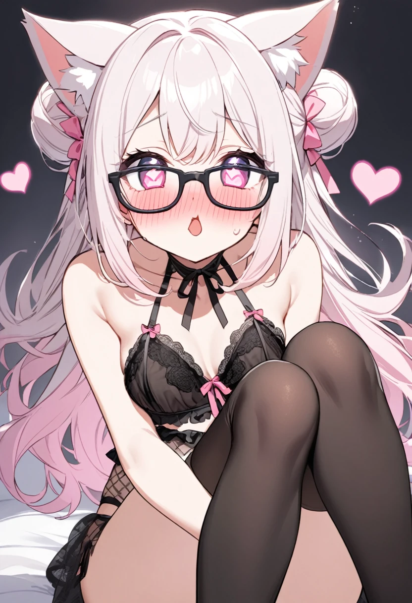 NSFW, Falter,(orgasm:1.5),Wait for the tongue,Light pink hair、Putting on a collar、Elementary school girl、Very beautiful and Shining Eyes、Shining Eyes、1 person、Cat ear、(((((Small body)))))、heart❤、((Sweat、vapor)）、:Bondage Corset, (Fishnet tightsのフルボディスーツ:1.1), Fishnet tights, Fishnet tights,(See-through nipples:1.1), (see-through pusy:1.1),Camel Toe,Puffy nipples,