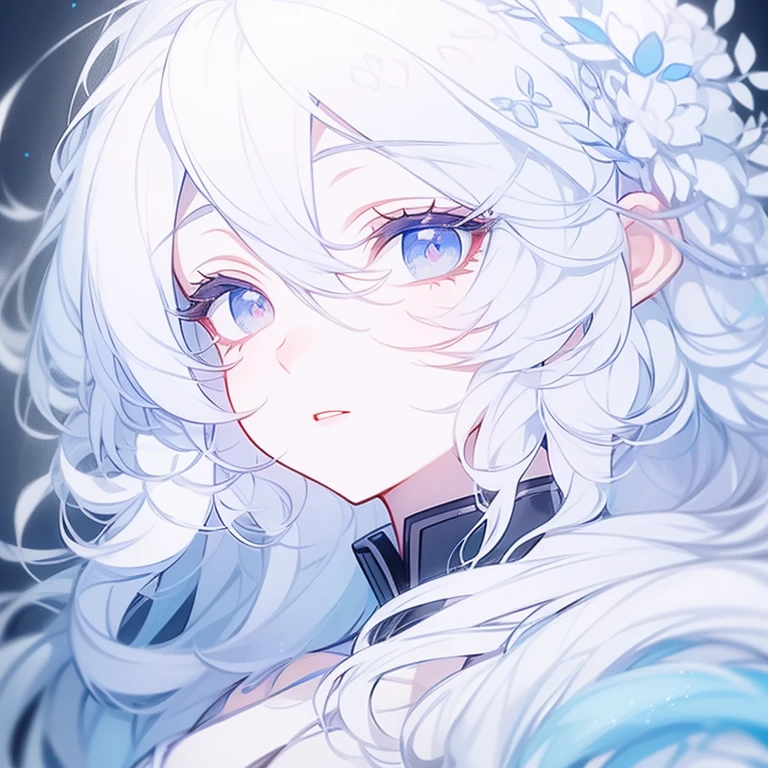 (best quality,4K,highres,masterpiece:1.2),ultra-detailed,realistic,anime style,white background,front side view,beautiful detailed eyes,beautiful detailed lips,long lashes,white costume,flowing hair,peaceful expression,subtle shadows,soft lighting,delicate features,intense colors