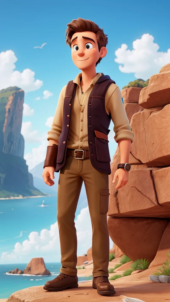 Adventurous man looking forward 