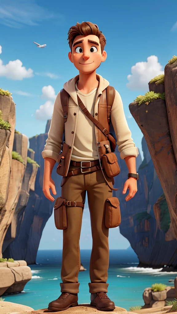 Adventurous man looking forward 