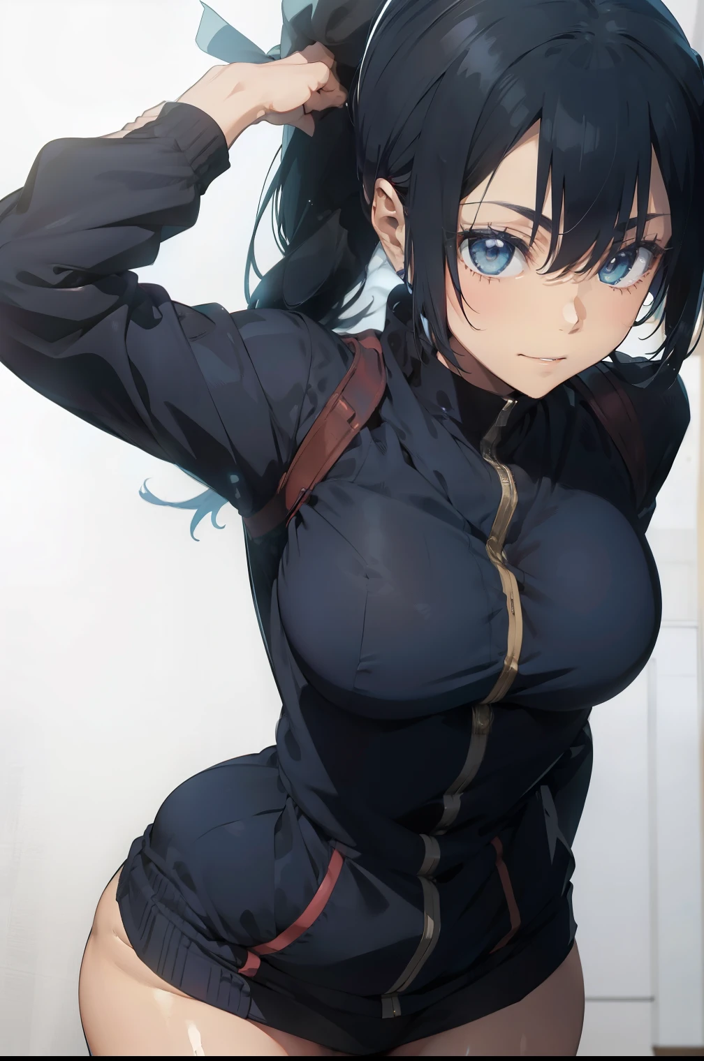 (masterpiece, Highest quality), 1 girl, Tennariko(Jujutsu Kaisen)、Small breasts、Beautiful breasts、Small breasts、From head to toe、Curvaceous and perfect body, That&#39;s a nice chest, Wavy Hair, Pastel Goth, A pastel Victorian maid mini dress with intricate detailing, strap, leather, Frills, Knee socks, A bustling convention hall with exquisite details, Standing pose, Contrasting, afternoon