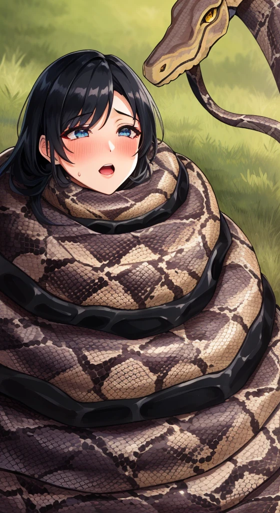 masterpiece, best quality, highres, Tifa Lockhart, messy hair, beautiful long hair, unique hair detailed, medium breasts, breasts out, blue skirt, beautiful detailed eyes, cleavage, snake, (coiled), (python), snake scales detailed, restrained, shocked face, blushing face, playing park, masterpiece}}}, {{highly extreme detailed}}, solo, Focus on the girl, anime, (milk dripped from her nipples), blush, {orgasm}, {sweaty}, {{python sex}}, (((object insertion))), jangle, spread arms, interspecies, bestiality, (Giant python bestiality, Giant python sex, ((Giant python Rape)), Giant python Rape, Giant python Coils, Passionate Squeeze) (((Giant python coils, Passionate squeeze, ))), coils,((Tifa is wrapped around a giant python)), ((giant python rape)), giant python sex, playing park background 