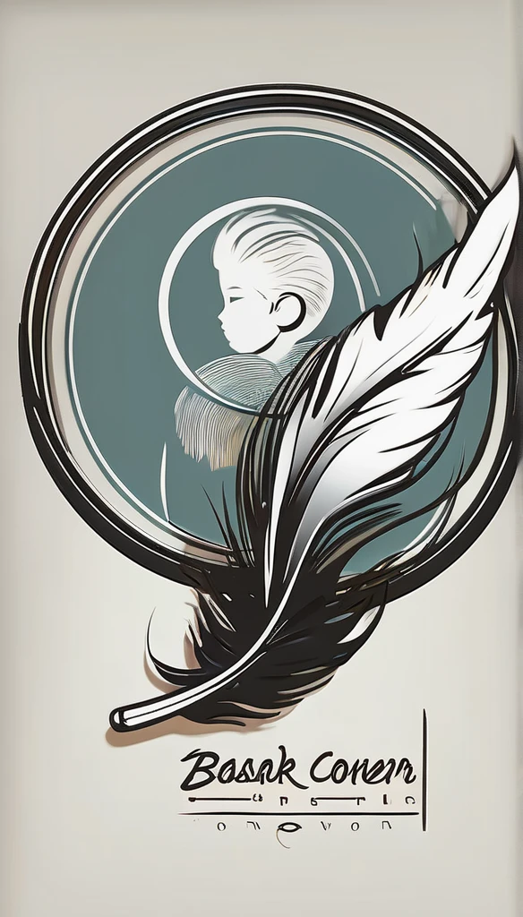A minimalist, fantastic, poetic, dreamy, captivating, memorable, masterpiece, modern, simple logo design of a boy and a feather for the brand “BASAK CONCERN". The logo must convey a sense of music, stories and dreams. Minimalistic logo design of a boy and a feather.