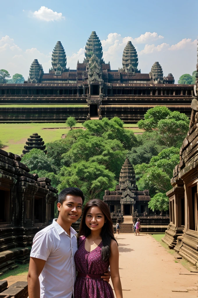 Angkor wat temple with cute girl 14th 