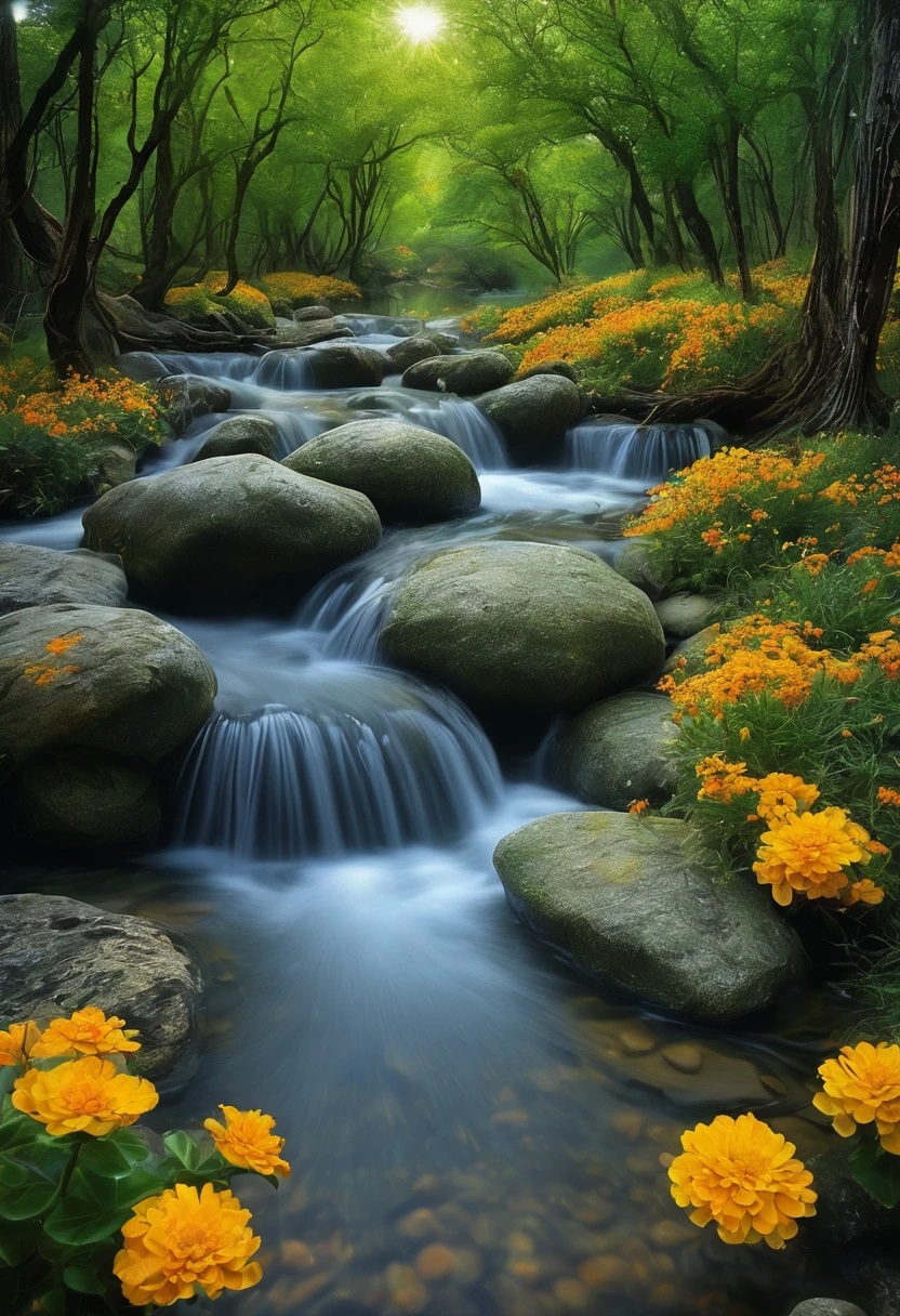 The images I see now that I am stone are fascinating, the forests and deserts where I lived are totally different. , They are a beautiful stone, I am a diamond. The images that I see and that I have seen are impressive. Seeing what the flowers and trees are like is impressive. ,The forests and deserts seem full of magic, the rivers show their best face, the style is very real very real ,the composition of the image applies all the rules of photography and cinema lighting is used , the background looks impressive the depth of field is visible you can see natural colors you can see the detail of the flowers of all