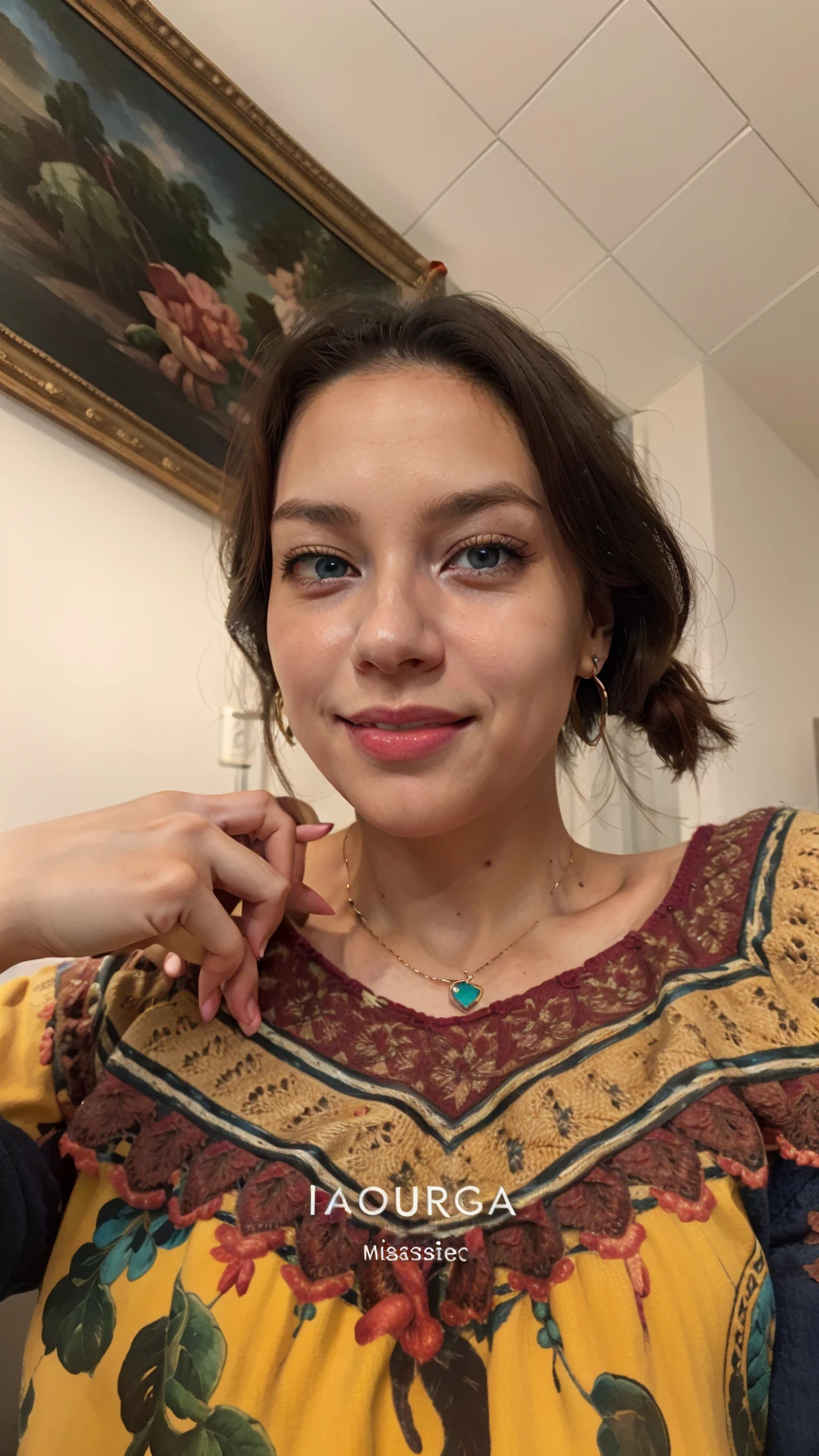 ((masterpiece)), (best quality), official art, extremely detailed CG, unity 8k wallpaper, ultra detailed, highly detailed, detailed background, vivid color, photorealistic, perfect lighting, best illumination,
a Realistic photo of 4dr14n4l1m4, long hair, blue eyes, brown hair, jewelry, earrings, parted lips,
sweater, heart cutout, naughty smile,
