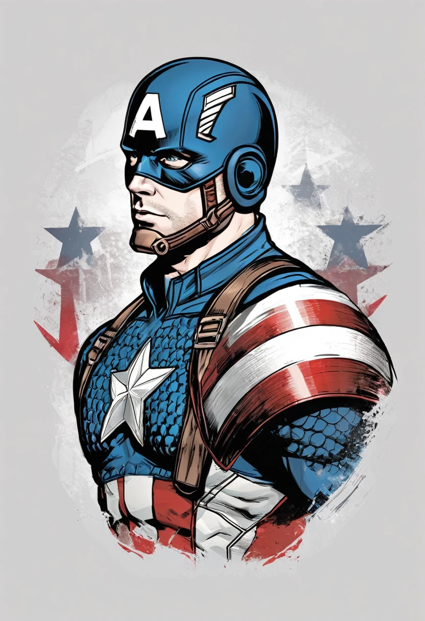 captain america, t-shirt_design