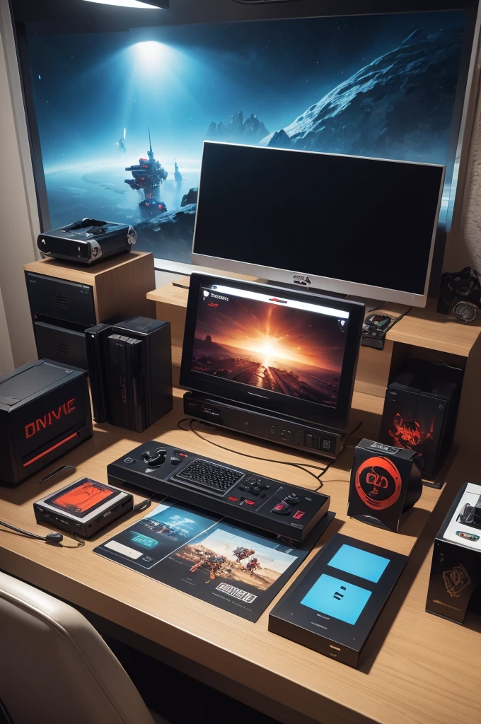 Make concept art of the mega drive console 
