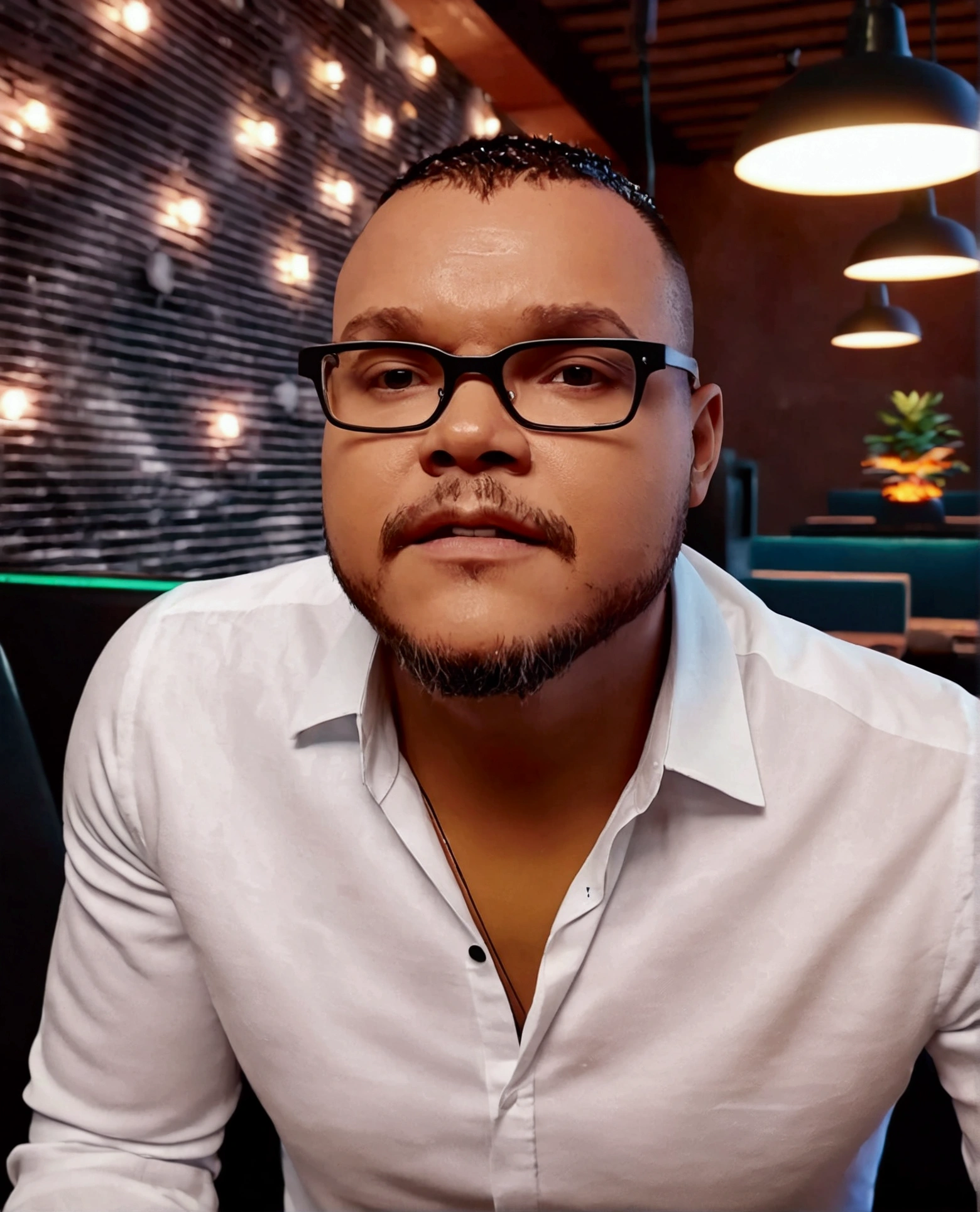 Cartoon character of a man in black glasses and blue shirt, an animated character, stylized character, animation style rendering, 3d stylized, Arnold Maya rendering, Stylized 3D rendering, toon render screenshot, 3d character, 3d character, Stylized 3D rendering, 3D character rendering, cartoon character, Personagem de close up, character posing, (Pixar-style) (master part:1.2) (bokeh) (best qualityer) (skin detailed) (detailed texture) (8k) (Argilla) (cinematic lighting) (sharp focus,Sit down and lift your upper body