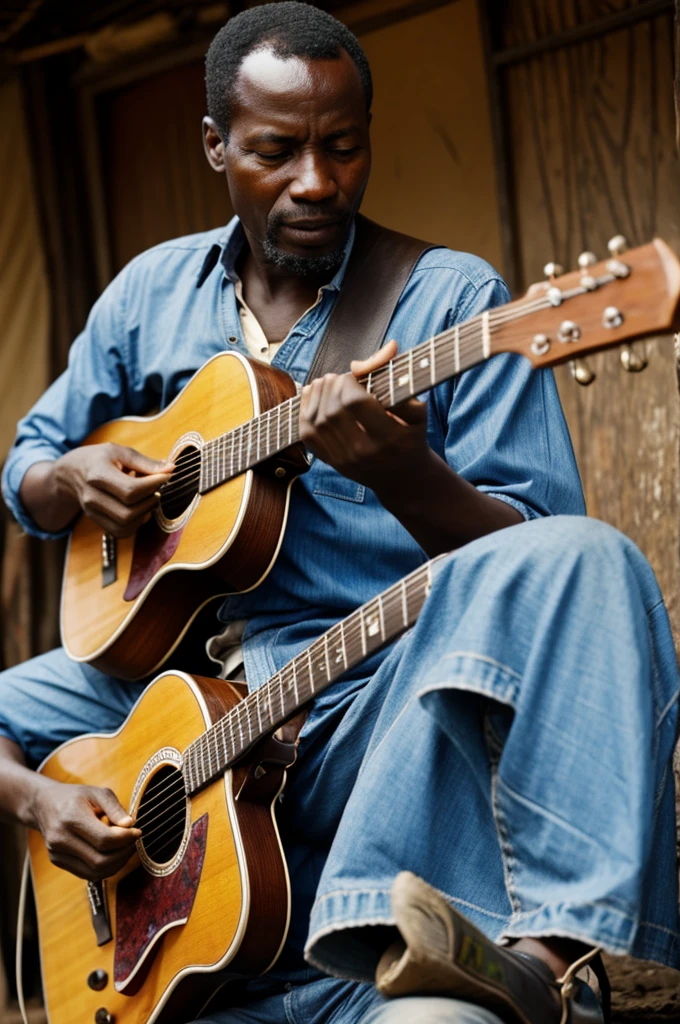 An african man playing isikuti