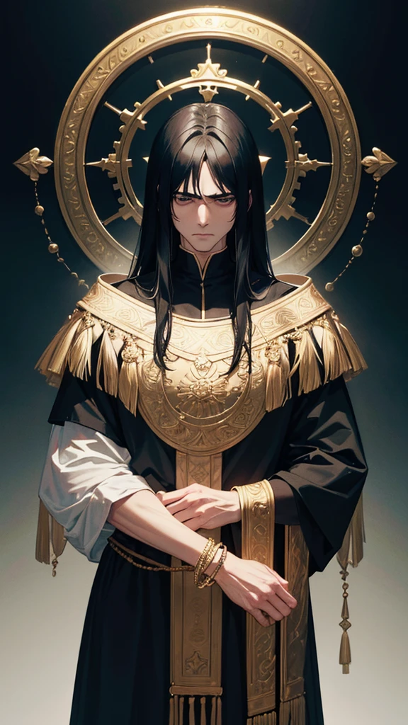 black hair, Surrealism, 8k, super detail, UHD, masterpiece, accurate, anatomically correct, textured skin, super detail, high details, high quality, award winning, best quality, highres
"A man standing in a nighttime setting. He exudes a quiet and alluring aura, with a look of boredom and weariness in his eyes. His expression is languid and detached, giving off an air of disinterest in everything around him."