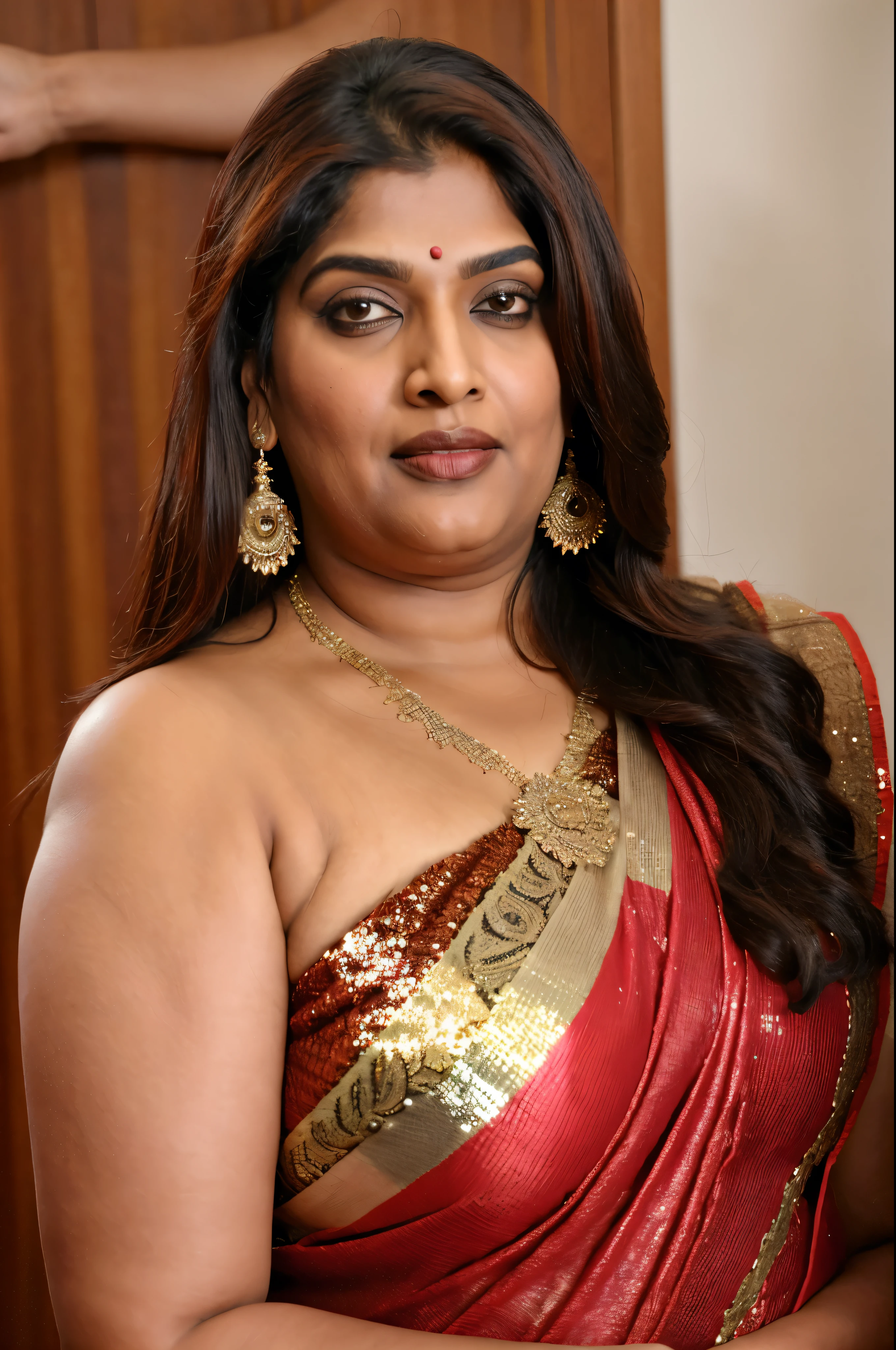 Sexy fat plus size indian bhabhi, 60 years old Woman, big Indian mommy, horny mommy, hot Amma, big Indian aunty bhabhi, wide body , heavy figure, sleeveless blouse, desi hot aunty, looks like Kriti Sanon, wearing sleeveless saree blouse, sexy sequin saree, bold saree fashion, bong saree fashion, bold hot photoshoot, sexy sequin saree, she has fleshy arms and fat wide belly, sexy armpits, showing her attractive fleshy figure, high quality skin, skin pores, skin texture, deep juicy navel, sexy navel folds, fleshy figure, jiggly belly, hyper realistic skin, RAW Foto, thick juicy figure,