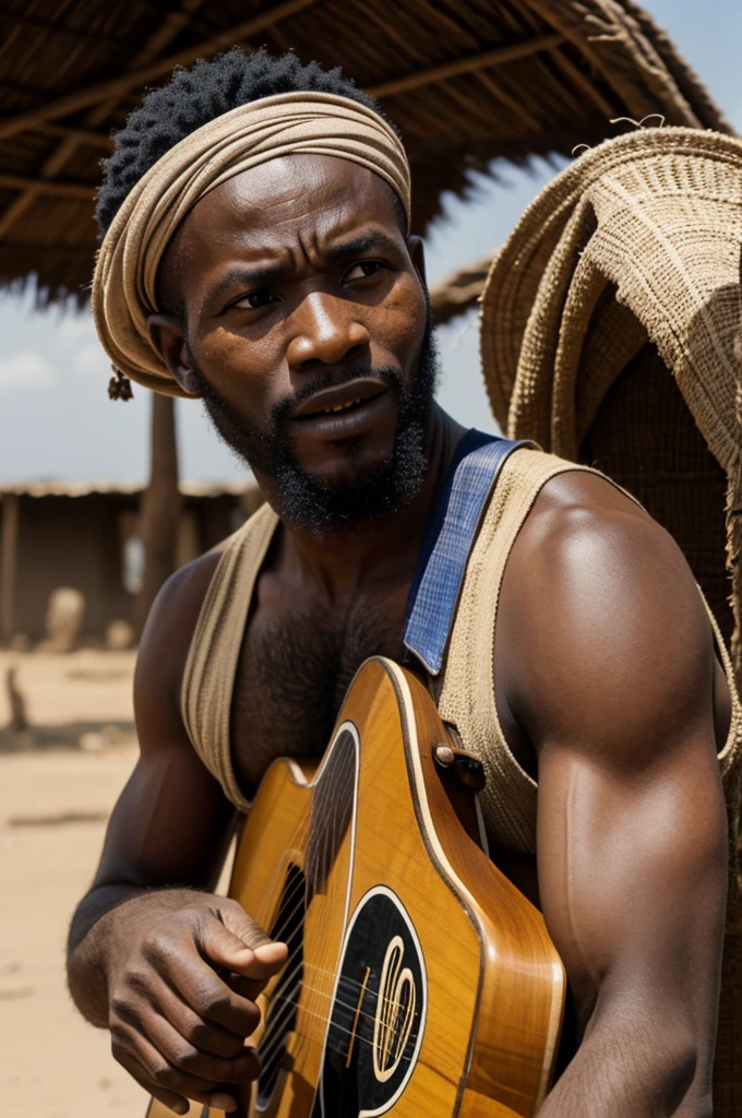 An african man playing isikuti
