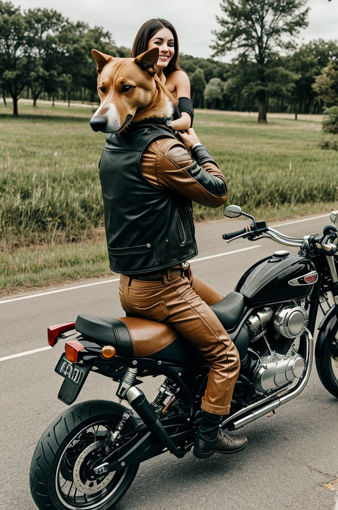 dog riding motorbike