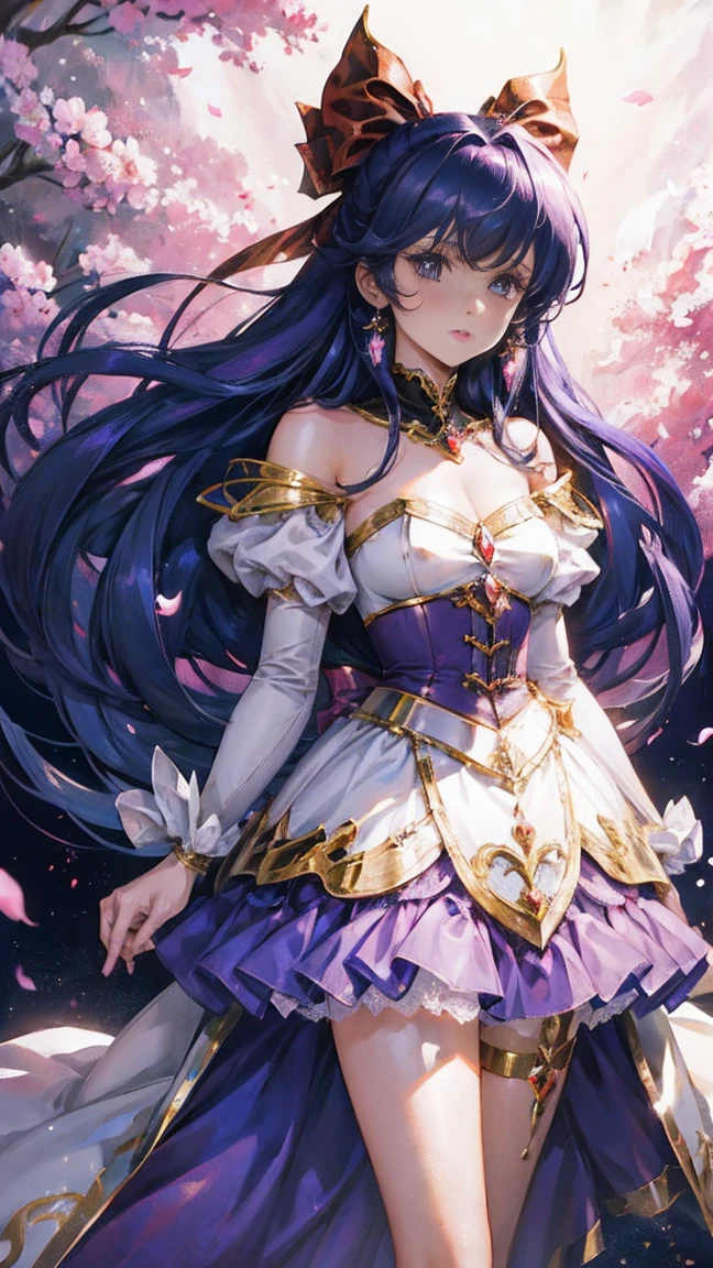 Beautiful girl sorceress Prikua, shoujo magical girl costume, Shine,shine, Clividge, long hair, frills, Bows, ribbons