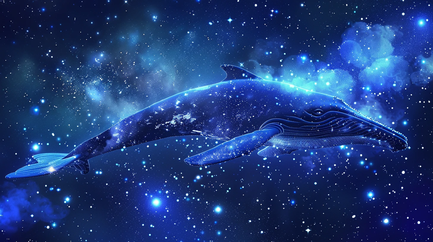 她做了一个梦，梦见自己变成了一头能在星空中飞翔的鲸鱼，在银河中翱翔