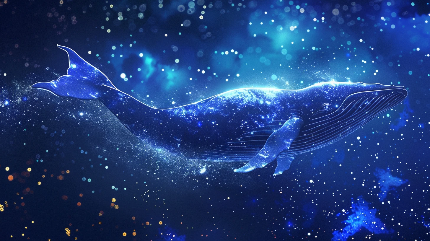她做了一个梦，梦见自己变成了一头能在星空中飞翔的鲸鱼，在银河中翱翔