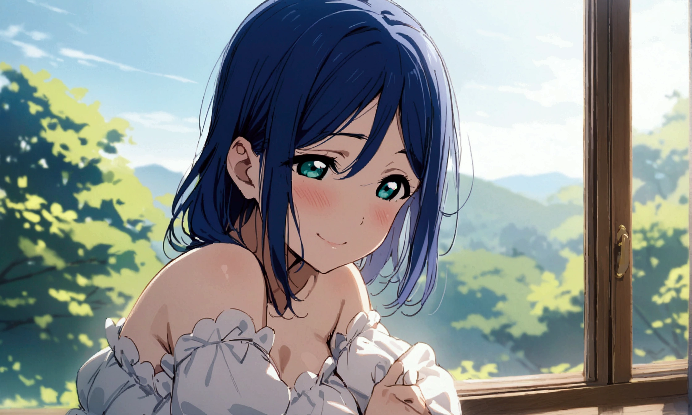 Love Live adult Kanan Matsuura, masterpiece, highest quality, gloss, clothing random, sensitive, beautiful background