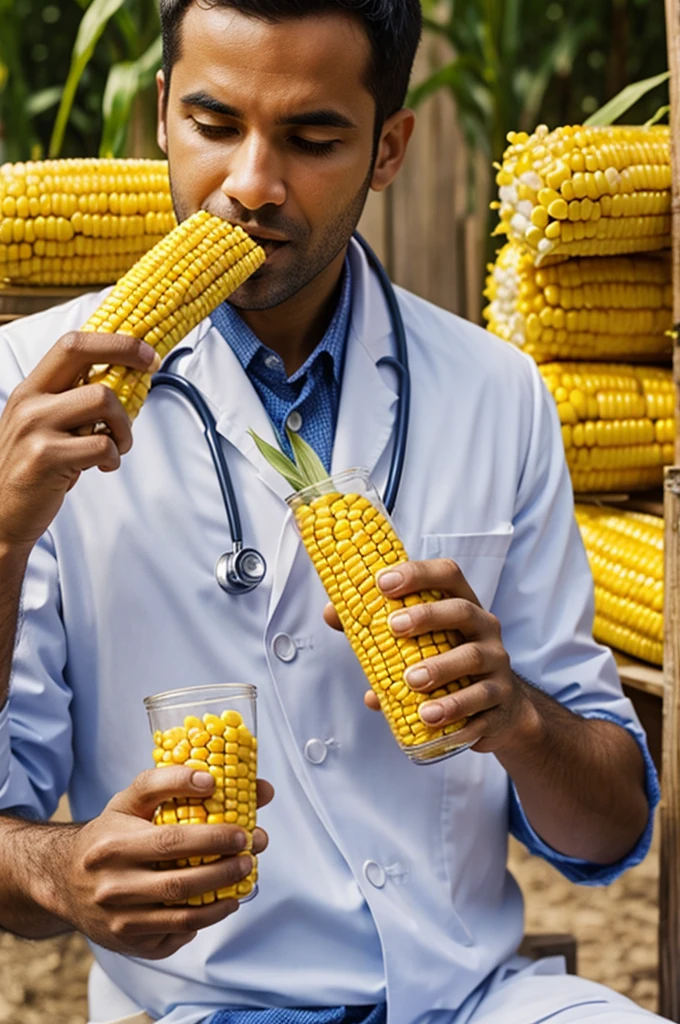 doctor eating corn