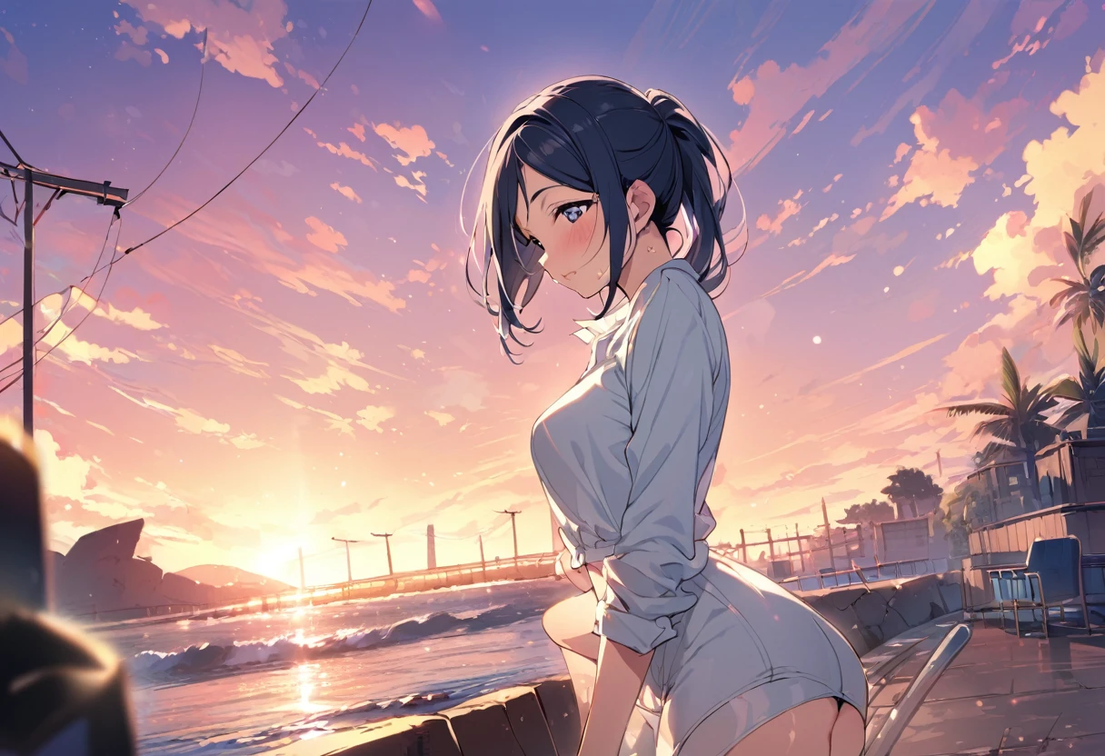 Love Live adult Kanan Matsuura, masterpiece, highest quality, gloss, clothing random, sensitive, beautiful background