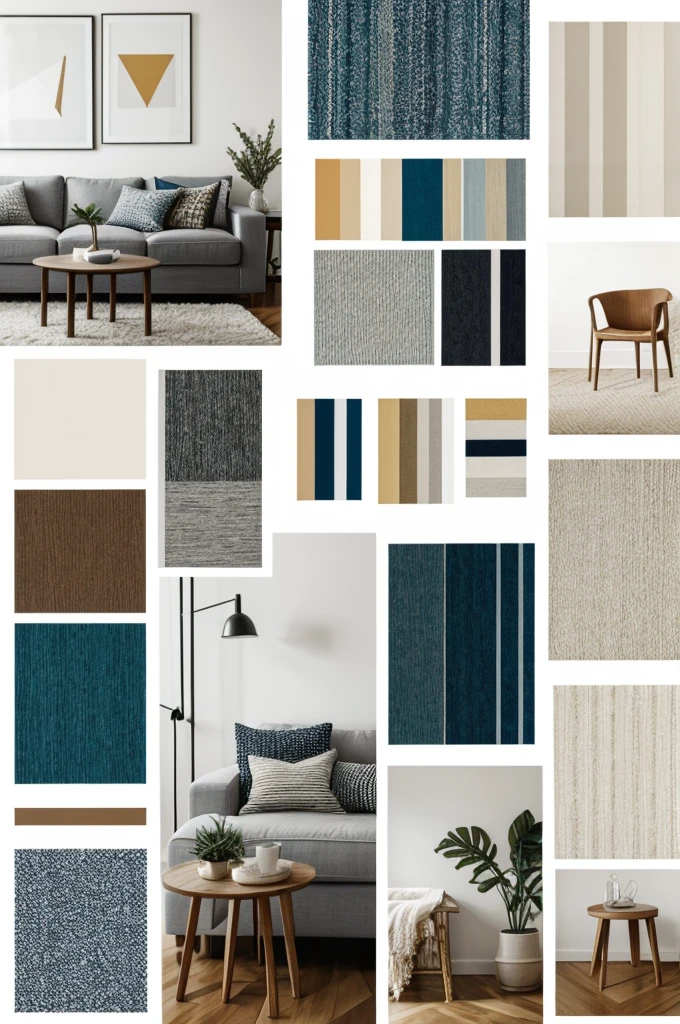 Moodboard textiles in the interior