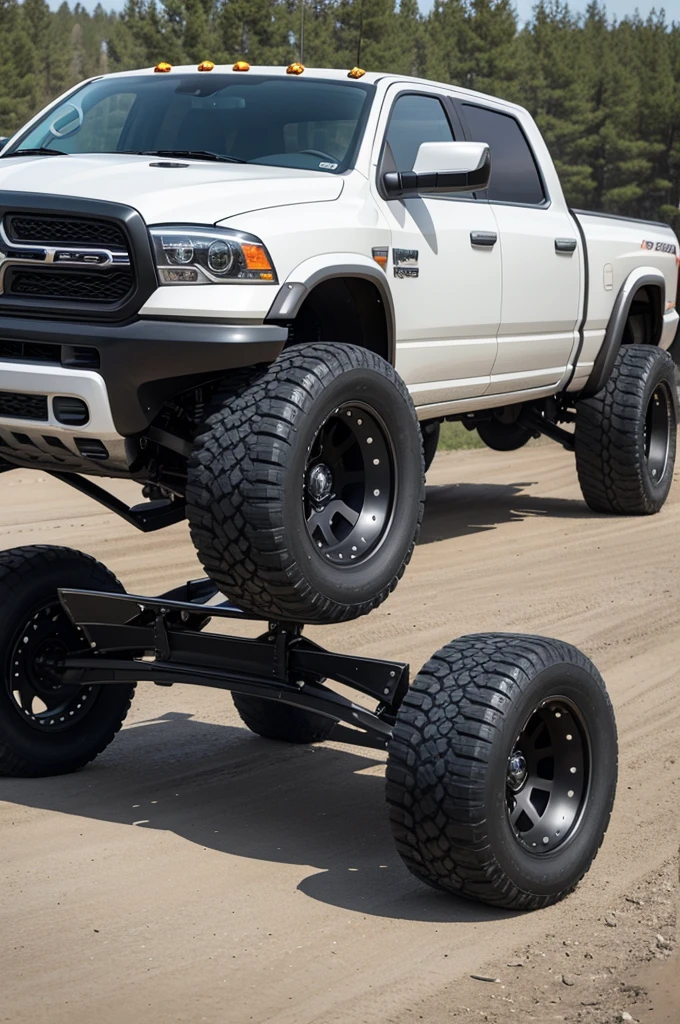 imagine a 2003 Dodge RAM 1500, ST single cab pickup with 30-inch wheels, lowered to the ground at the limit